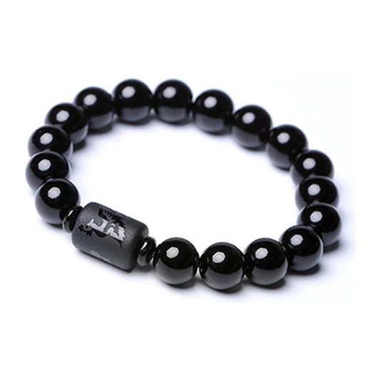 Natural Obsidian Dragon & Phoenix Couple Bracelet – Men's 10mm / Women's 8mm Kemu |Fashion Home Kitchen Beauty