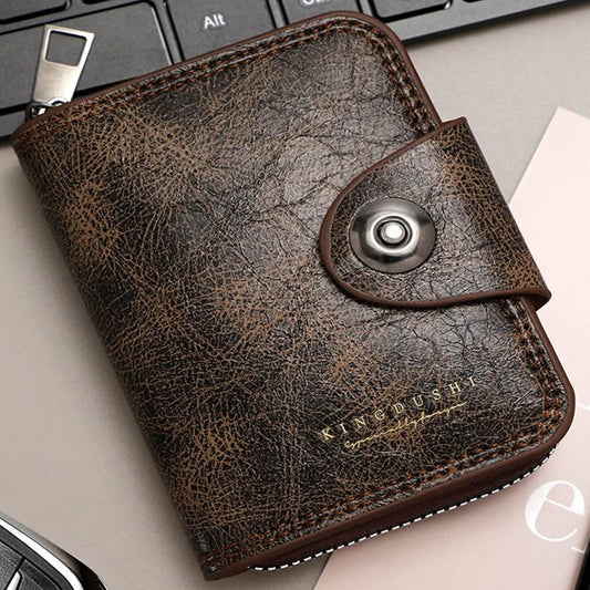 Mens Wallet Accordion Style | 16 Card Slots Leather Wallet with Magnetic Closure & Coin Pocket – Mens Leather Wallet in Dark Brown Kemu |Fashion Home Kitchen Beauty