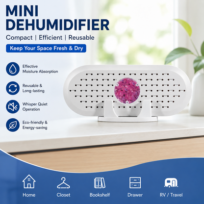 Mini Rechargeable Dehumidifier for Wardrobes, Closets and Shoe Cabinets, Reusable Moisture Absorber with Colour Indicator, Compact Anti-Mould Humidity Control Device Kemu |Fashion Home Kitchen Beauty