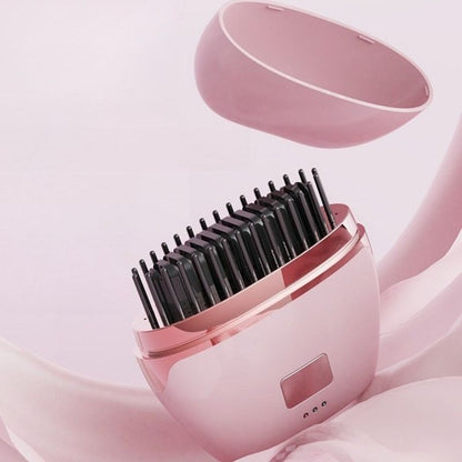 Mini Wireless Negative Ion Hair Straightener Brush, Rechargeable Portable Constant-Temperature Hair Styling Comb for Travel—Pink Kemu |Fashion Home Kitchen Beauty
