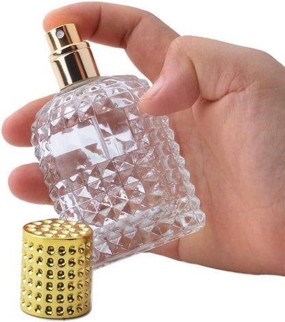 Mini perfume bottles - 50ml - Empty spray bottle - Travel bottle - Perfume atomizer - Perfume bottles - Refillable - Gold - Transparent - Glass - For travel, going out, handbags Kemu |Fashion Home Kitchen Beauty