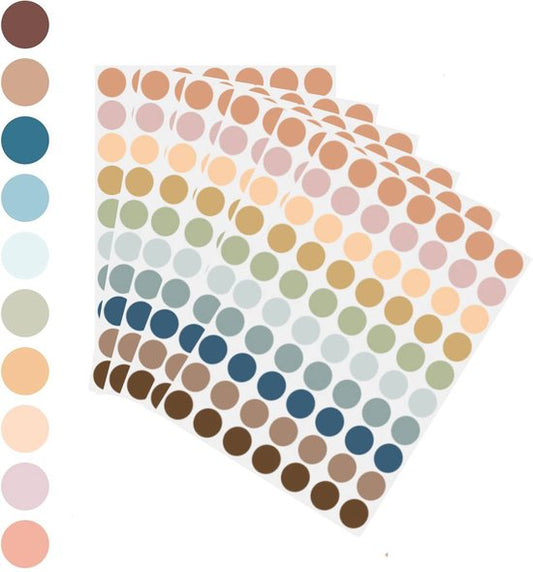 Stickers - 700 stickers - 10 mm self-adhesive labels - Colored self-adhesive labels - Coded - Round stickers for candy supplies - Colored self-adhesive stickers - 10 sheets - Kemu |Fashion Home Kitchen Beauty