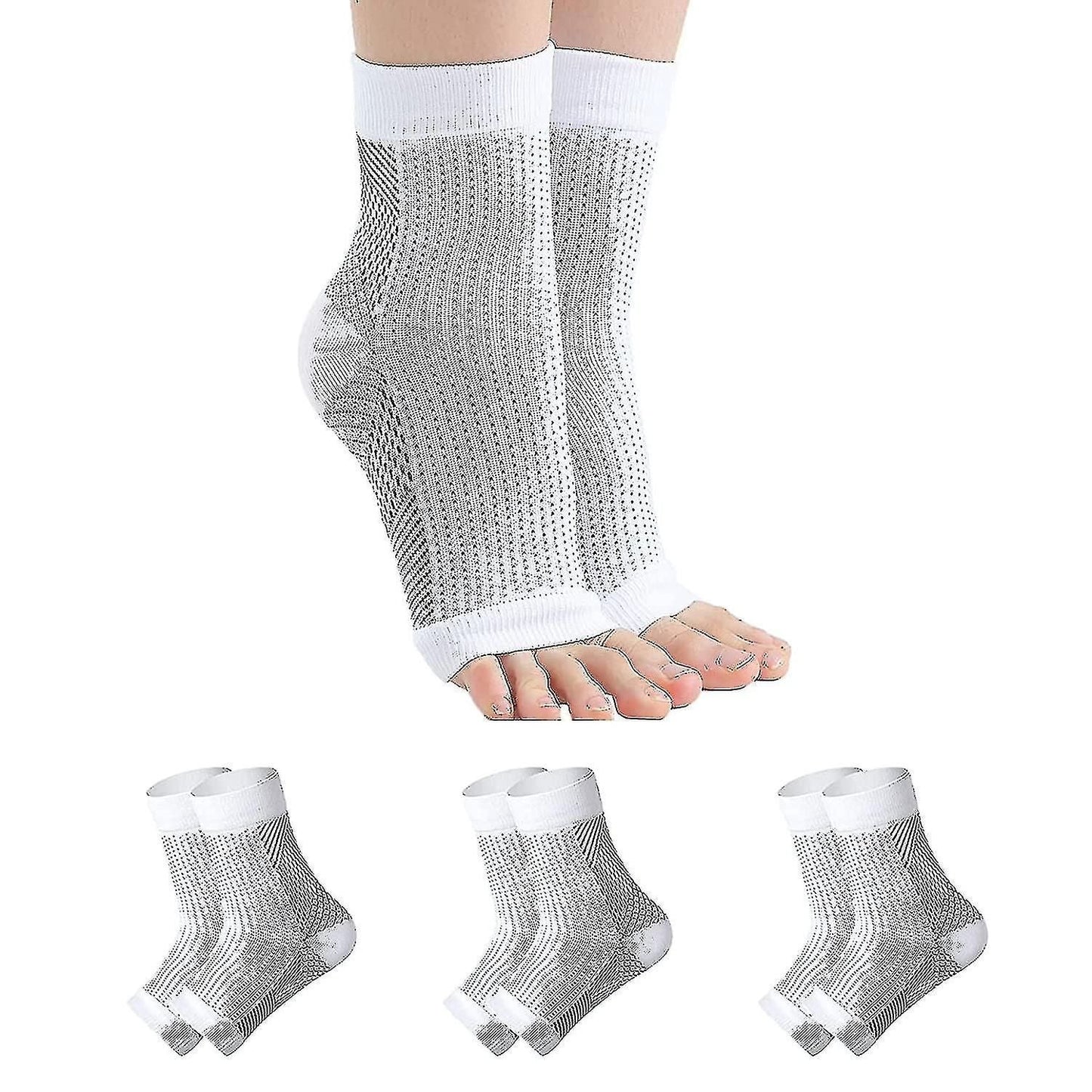 Neuropathy Compression Socks 3 Pairs | Ankle & Foot Support for Pain Relief | Breathable Nylon | L/XL Kemu |Fashion Home Kitchen Beauty