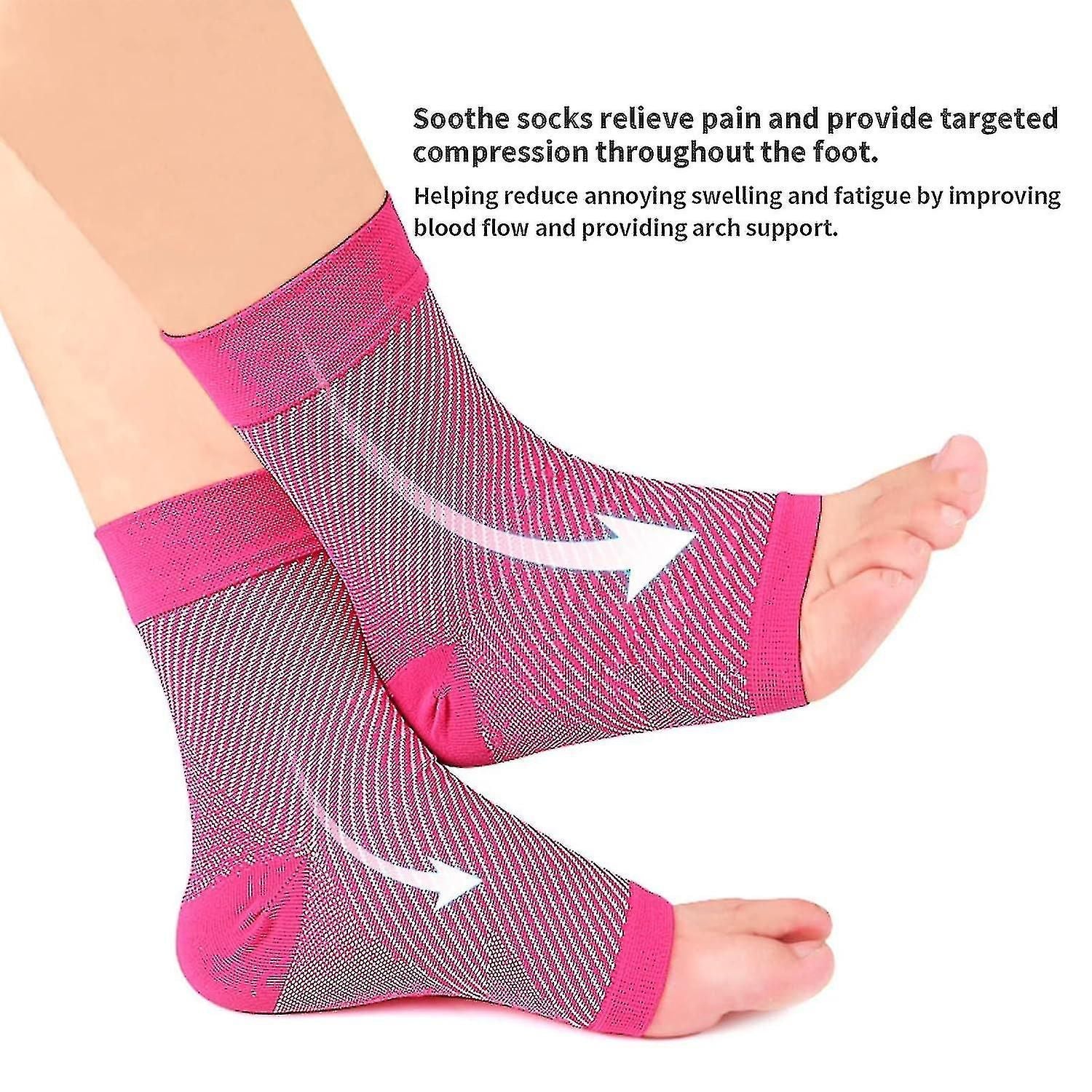 Neuropathy Compression Socks 3 Pairs | Ankle & Foot Support for Pain Relief | Breathable Nylon | L/XL Kemu |Fashion Home Kitchen Beauty