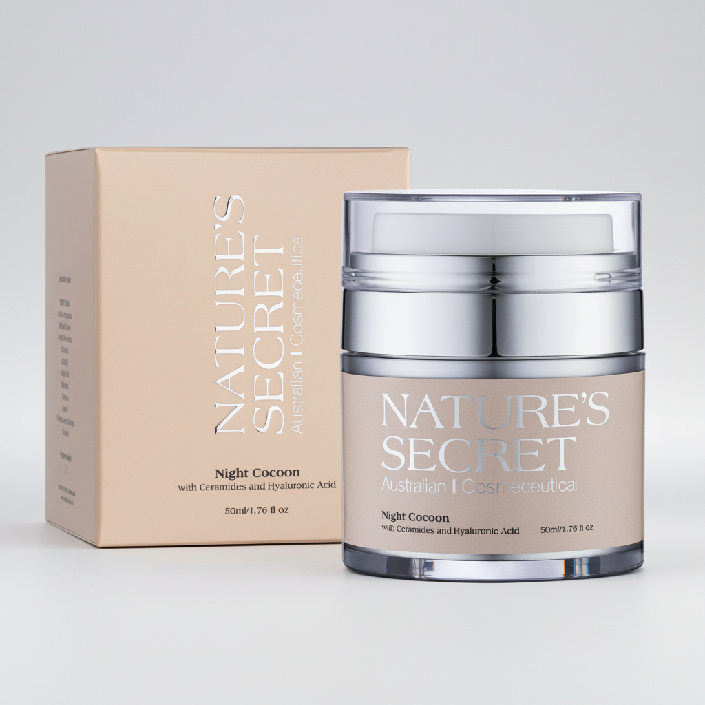 Night Cocoon Moisturiser 50ml | Overnight Repair Face Cream for Hydration, Skin Renewal, Fine Lines & Wrinkles | Australian Made Kemu |Fashion Home Kitchen Beauty