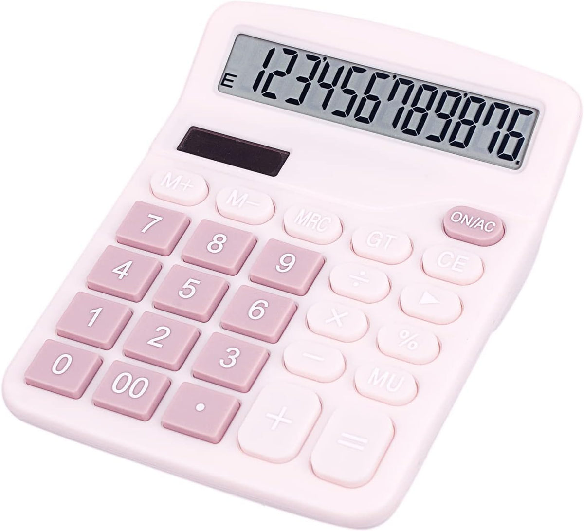 Cute Pink Desktop Calculator with Big Buttons, Dual Power Source, Solar and Battery, Large Display Screen - Perfect for Office, Teachers, and Students (Pink) - Kemu |Fashion Home Kitchen Beauty