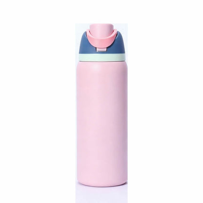Insulated Water Bottle with Straw | 24oz BPA-Free Stainless Steel for Travel & Sports – Pink Kemu |Fashion Home Kitchen Beauty