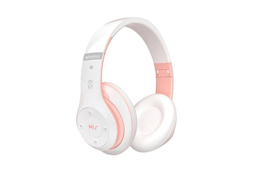 Bluetooth Headphones Over Ear HiFi Stereo Sound Wireless Headphones for Travel Work Cellphone-Pink - Kemu |Fashion Home Kitchen Beauty