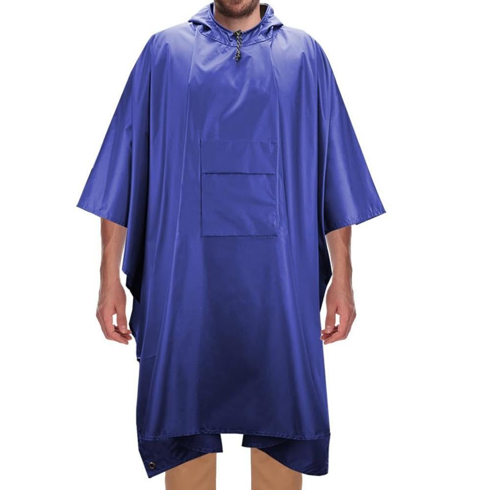 3 in 1 Portable Rain Poncho Waterproof Lightweight Emergency Raincoat with Pocket - Blue Kemu |Fashion Home Kitchen Beauty