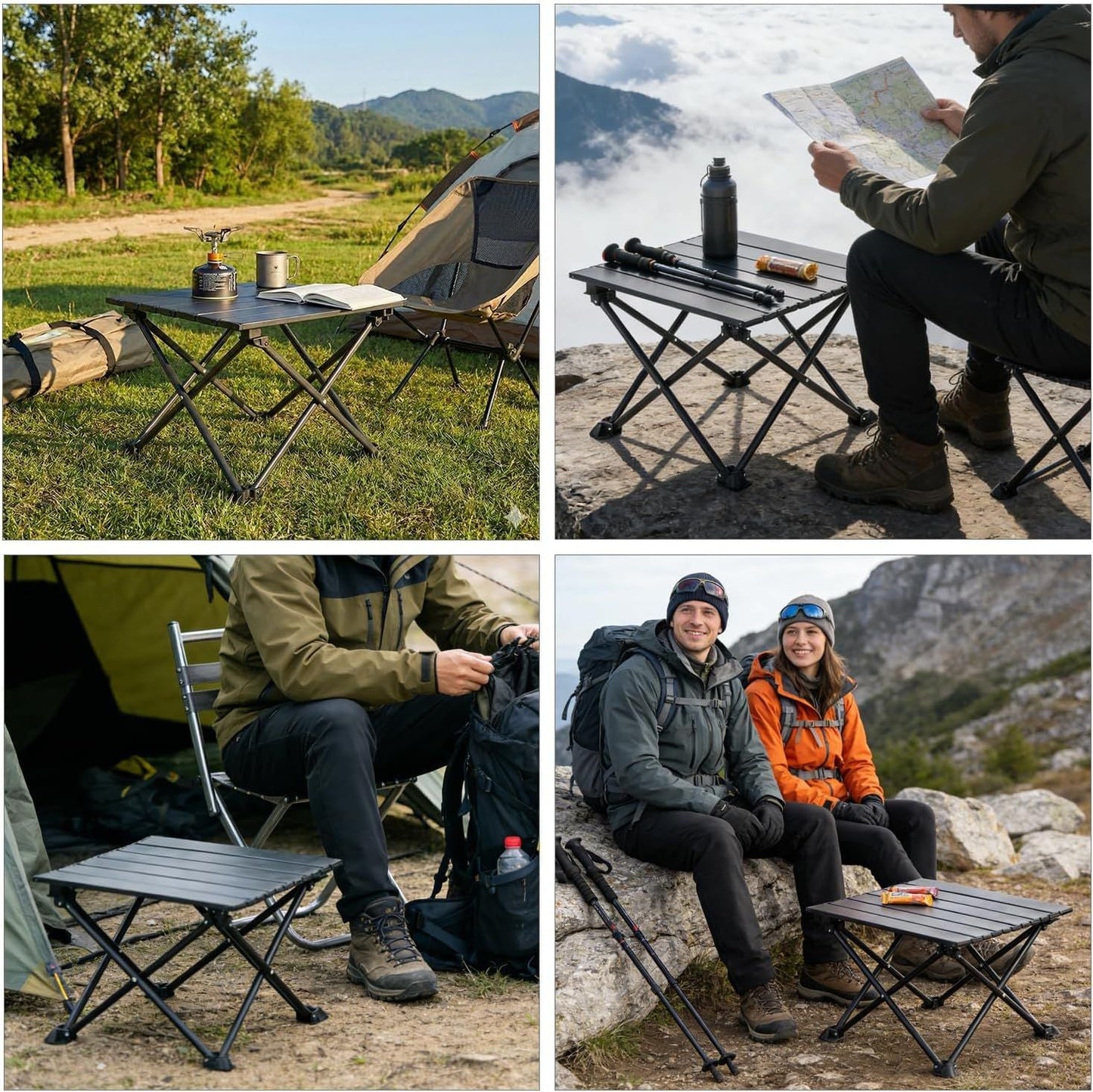 Portable Roll-Up Camping Table | Lightweight Folding Outdoor Table with Carry Bag | Seats 4 – Black Kemu |Fashion Home Kitchen Beauty