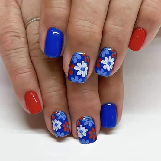 Press-On Nails Full Set for Nail Art Enthusiasts, Perfect for Daily Wear & Special Occasions (Royal Blue) Kemu |Fashion Home Kitchen Beauty