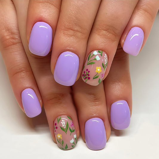 Press-on Nail Tips for Women, Perfect for Spring & Summer Occasions (light purple) Kemu |Fashion Home Kitchen Beauty