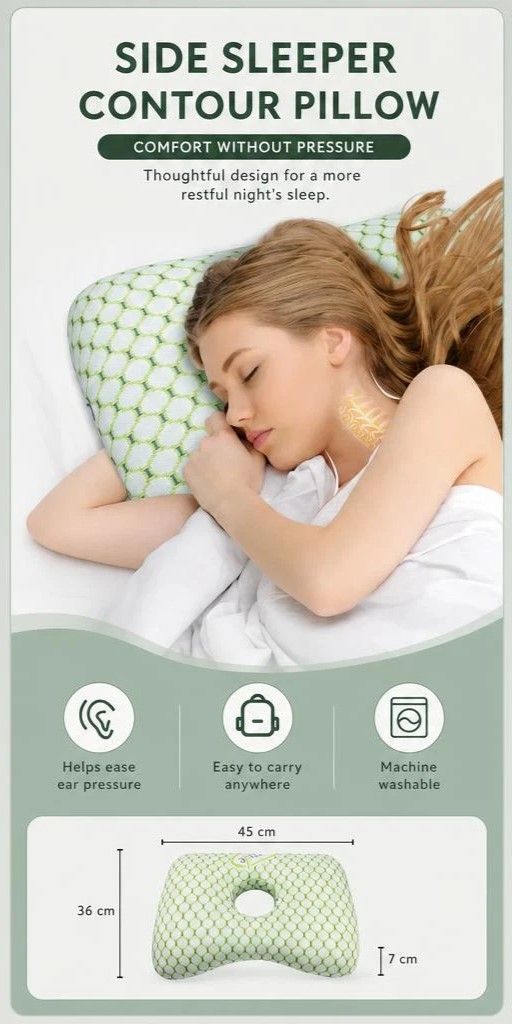 Big Size Pressure Relief Ear Pillow 47x32x10, Pink, Thoughtful Gift For Long Hours Rest Kemu |Fashion Home Kitchen Beauty