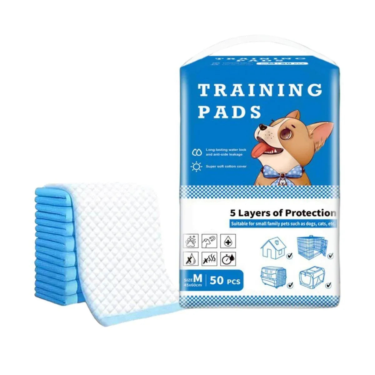 Large Puppy Dog Training Pads Pet Toilet Thickened Pee Pads Mat Indoor Absorbent - M ( 60*45cm) - 50PCS Kemu |Fashion Home Kitchen Beauty