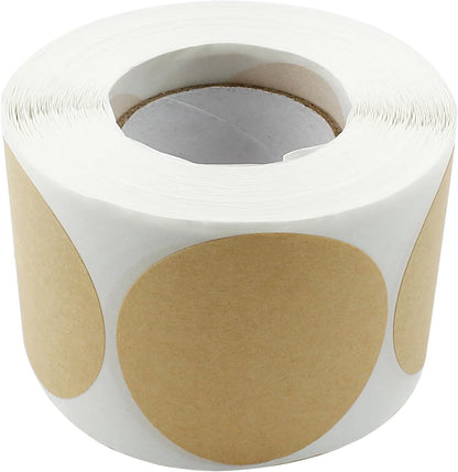 Round Kraft Paper Dot Stickers 500pcs | 52mm Yellow Self-Adhesive Labels | Removable & Writable for Food, Jars & Packaging Kemu |Fashion Home Kitchen Beauty