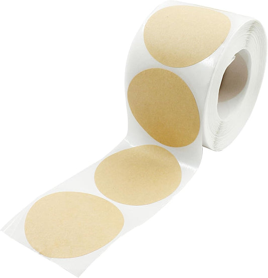 Round Kraft Paper Dot Stickers 500pcs | 52mm Yellow Self-Adhesive Labels | Removable & Writable for Food, Jars & Packaging Kemu |Fashion Home Kitchen Beauty