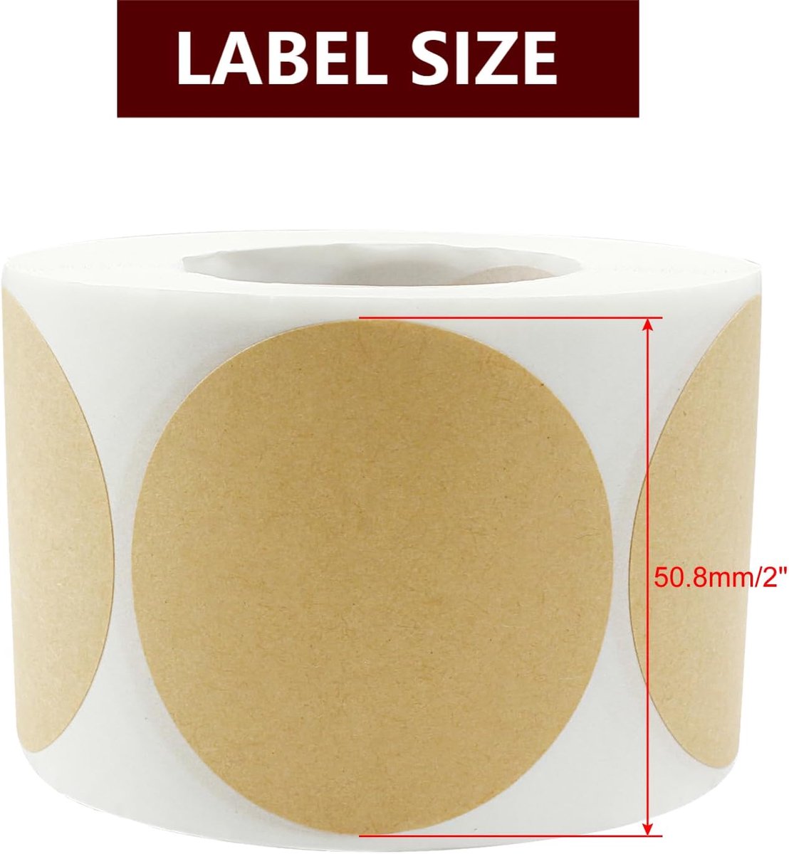 Round Kraft Paper Dot Stickers 500pcs | 52mm Yellow Self-Adhesive Labels | Removable & Writable for Food, Jars & Packaging Kemu |Fashion Home Kitchen Beauty