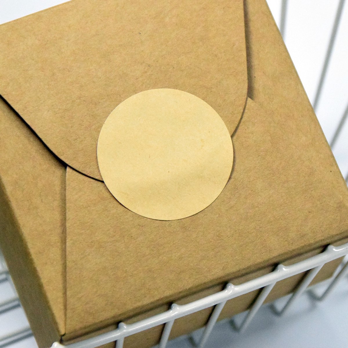 Round Kraft Paper Dot Stickers 500pcs | 52mm Yellow Self-Adhesive Labels | Removable & Writable for Food, Jars & Packaging Kemu |Fashion Home Kitchen Beauty