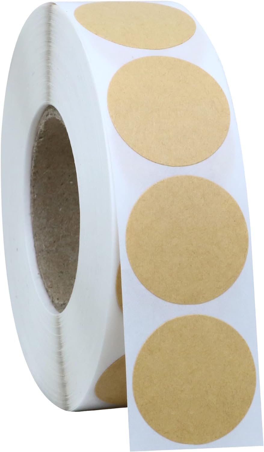 1000PCS Kraft Circle Stickers, 1 Inch Round Blank Garage Sale Price Stickers, Kraft Coding Tag Labels, Brown Natural Envelope Seals for Home, Classroom, Jam, Canning Jar Labels - Kemu |Fashion Home Kitchen Beauty