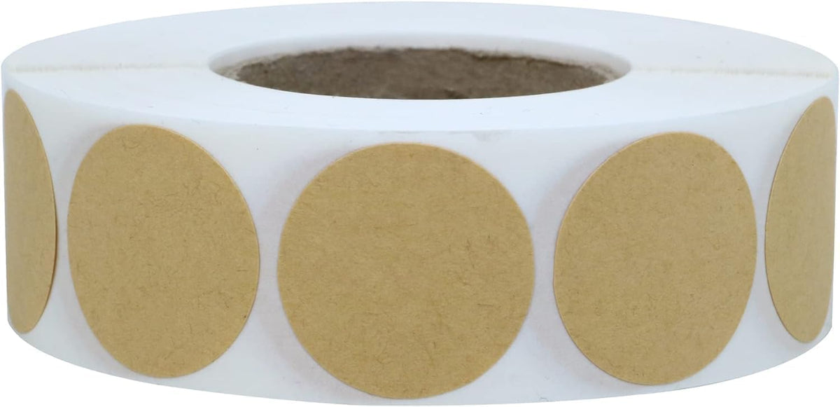 1000PCS Kraft Circle Stickers, 1 Inch Round Blank Garage Sale Price Stickers, Kraft Coding Tag Labels, Brown Natural Envelope Seals for Home, Classroom, Jam, Canning Jar Labels - Kemu |Fashion Home Kitchen Beauty