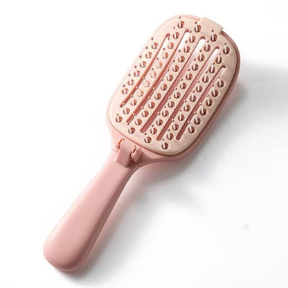 Self-Cleaning Foldable Vent Hair Brush, Portable Detachable Volumizing Scalp Massage Comb—Pink Kemu |Fashion Home Kitchen Beauty