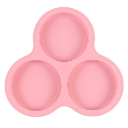 Silicone Egg Cups for Air Fryer,3-Cavity Cupcake Baking Tray, Round Silicone Baking Tools, Round Silicone Ramekins, for Sandwiches, Non-Stick Tray for Baking Accessories,(Dark Gray,9.06x8.46 in) Pink Kemu |Fashion Home Kitchen Beauty