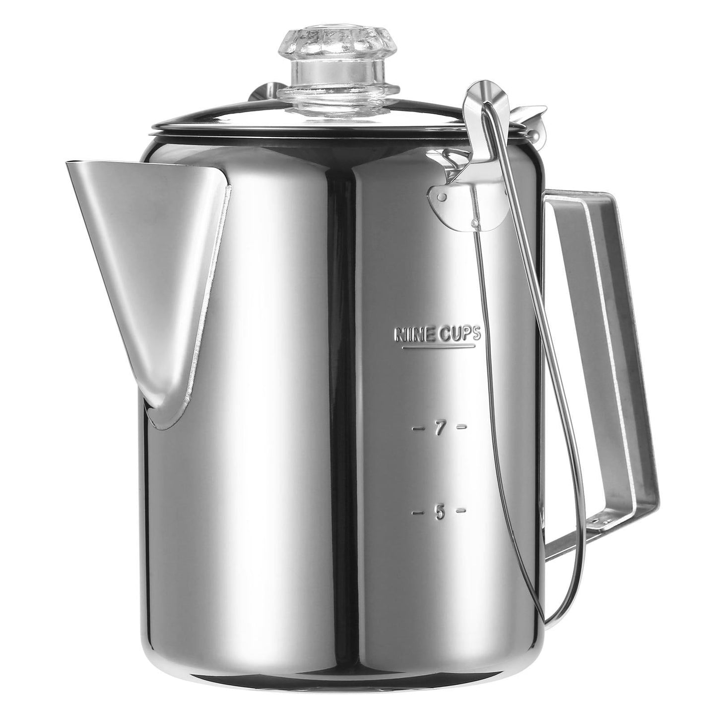 1.2L 9-Cup Stainless Steel Camping Percolator Coffee Pot Stovetop Coffee Maker 1Pc Kemu |Fashion Home Kitchen Beauty