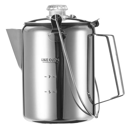 1.2L 9-Cup Stainless Steel Camping Percolator Coffee Pot Stovetop Coffee Maker 1Pc Kemu |Fashion Home Kitchen Beauty