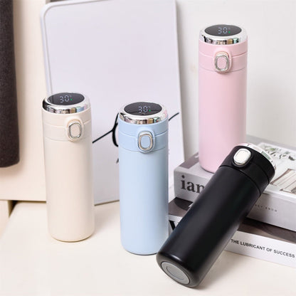 Glass and Bottle ! Stainless Steel Flask Vacuum Insulated Cup Drinking Bottle 350/420 Ml Led Screen Temperature Display Flask Water Bottle Perfect for Home Travel, Include Cup*1 Blue Kemu |Fashion Home Kitchen Beauty