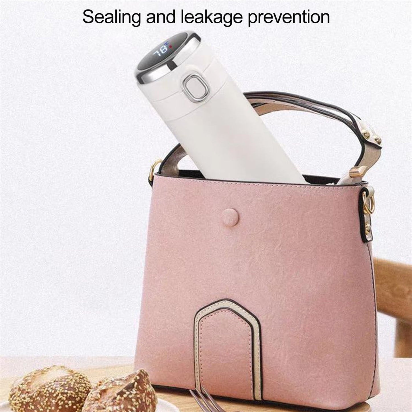 Glass and Bottle ! Stainless Steel Flask Vacuum Insulated Cup Drinking Bottle 350/420 Ml Led Screen Temperature Display Flask Water Bottle Perfect for Home Travel, Include Cup*1 Blue Kemu |Fashion Home Kitchen Beauty