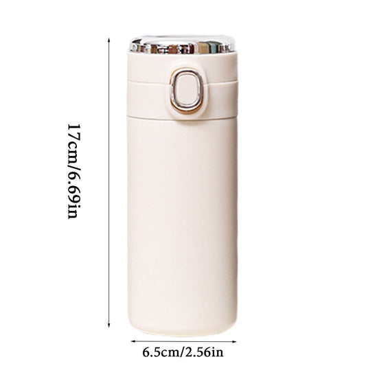 Glass and Bottle ! Stainless Steel Flask Vacuum Insulated Cup Drinking Bottle 350/420 Ml Led Screen Temperature Display Flask Water Bottle Perfect for Home Travel, Include Cup*1 Blue Kemu |Fashion Home Kitchen Beauty