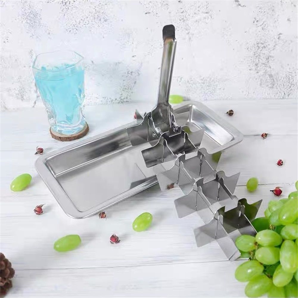 Stainless Steel Ice Cube Maker Tray,Lever Style Ice Cube Mold Quick To Making 18 Ice Cubes, Stainless Steel（silvery） Kemu |Fashion Home Kitchen Beauty