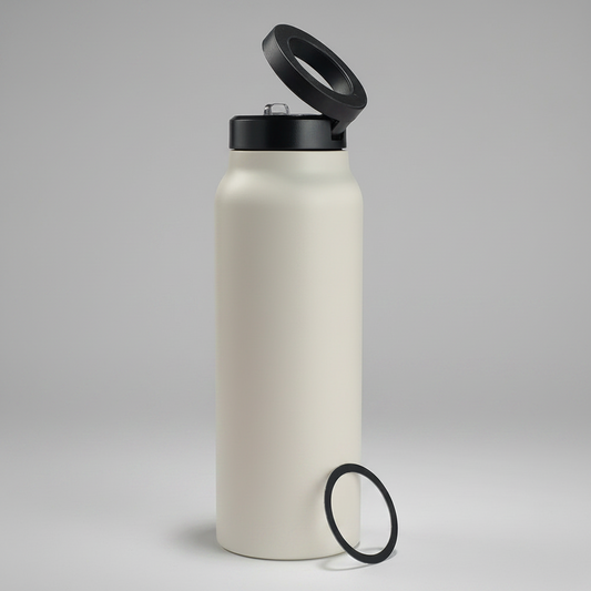 Insulated Water Bottle with Magnetic Phone Mount | 32oz Stainless Steel – Beige Kemu |Fashion Home Kitchen Beauty