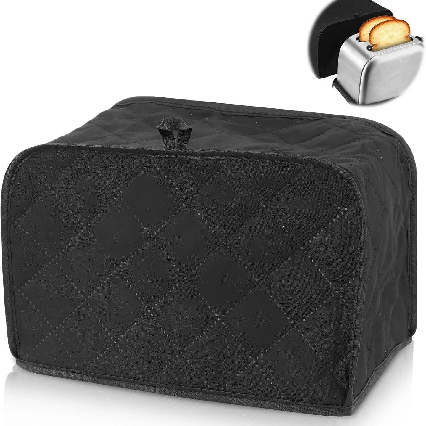 2 pack Black Toaster Cover 2 Slice, Two Slice Bread Machine Covers Quilted Toaster Covers Bread Maker Universal Size Kitchen Appliance Cover Polyester, Dust and Fingerprint Protection（Excluding bread machine） Kemu |Fashion Home Kitchen Beauty