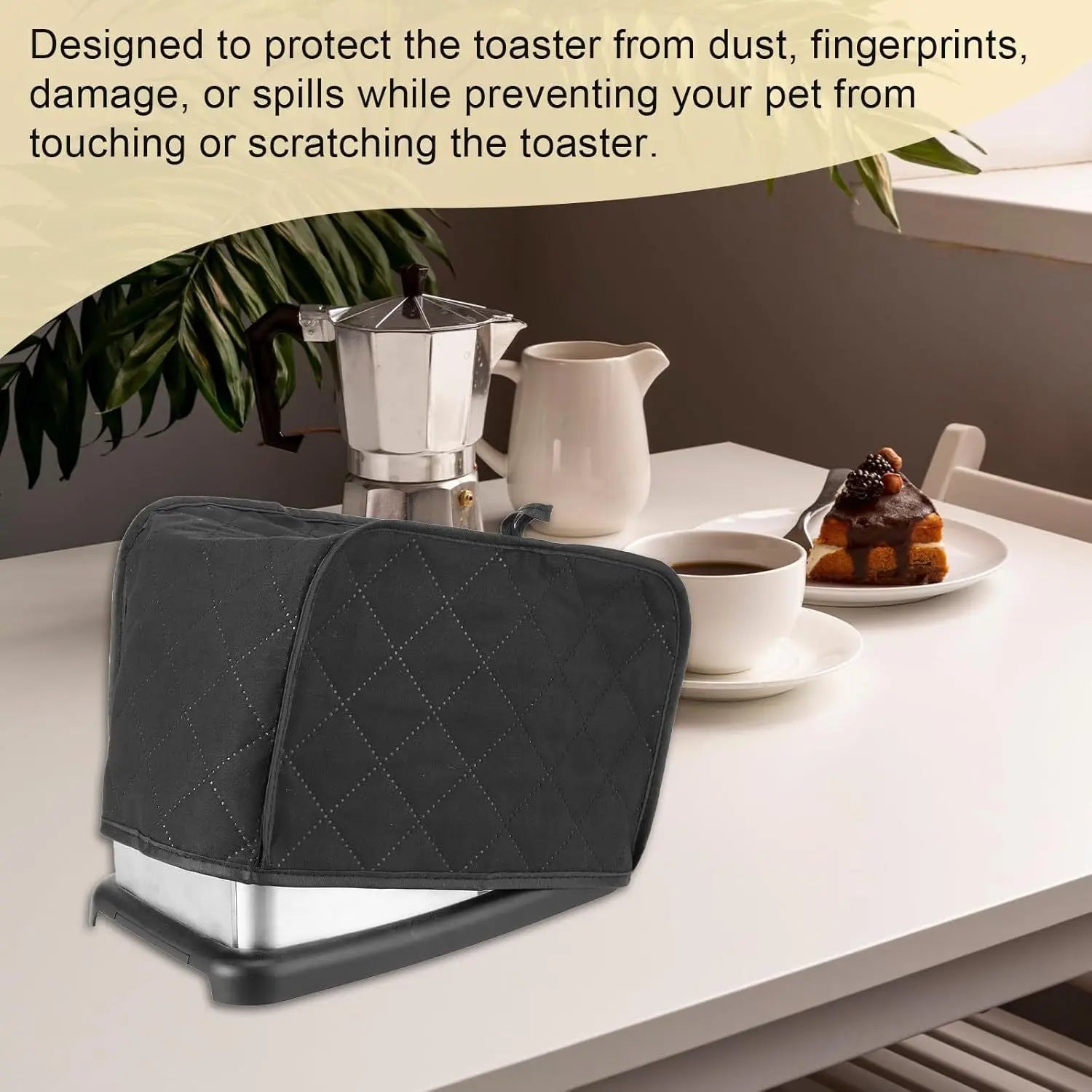 2 pack Black Toaster Cover 2 Slice, Two Slice Bread Machine Covers Quilted Toaster Covers Bread Maker Universal Size Kitchen Appliance Cover Polyester, Dust and Fingerprint Protection（Excluding bread machine） Kemu |Fashion Home Kitchen Beauty