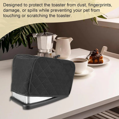 2 pack Black Toaster Cover 2 Slice, Two Slice Bread Machine Covers Quilted Toaster Covers Bread Maker Universal Size Kitchen Appliance Cover Polyester, Dust and Fingerprint Protection（Excluding bread machine） Kemu |Fashion Home Kitchen Beauty