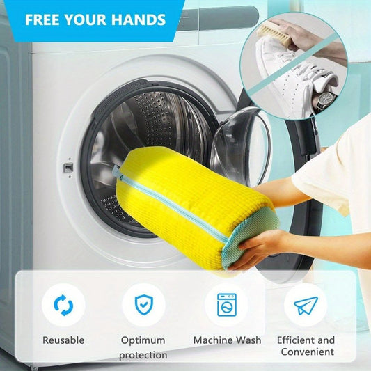 Shoe Washing Machine Bag Durable Shoe Bag Shoe Cleaning Accessory Sneakers - White - Size 001