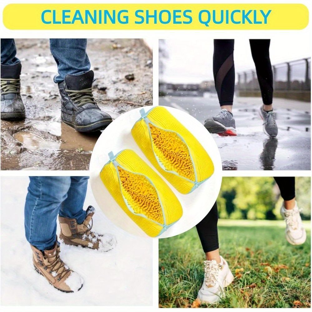 Shoe Washing Machine Bag Durable Shoe Bag Shoe Cleaning Accessory Sneakers - Yellow - Size 001