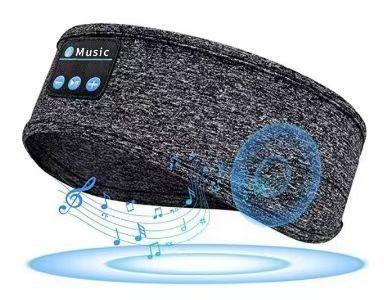 Wireless Sleep Headphones Headband Headphones Music Eye Mask Side Sleeper - Black - Size 001