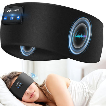Wireless Sleep Headphones Headband Headphones Music Eye Mask Side Sleeper - Blue - Size 001