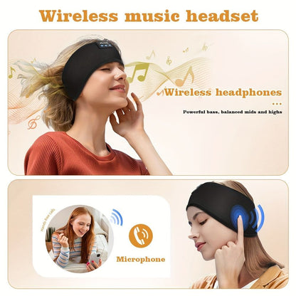 Wireless Sleep Headphones Headband Headphones Music Eye Mask Side Sleeper - Gray - Size 001