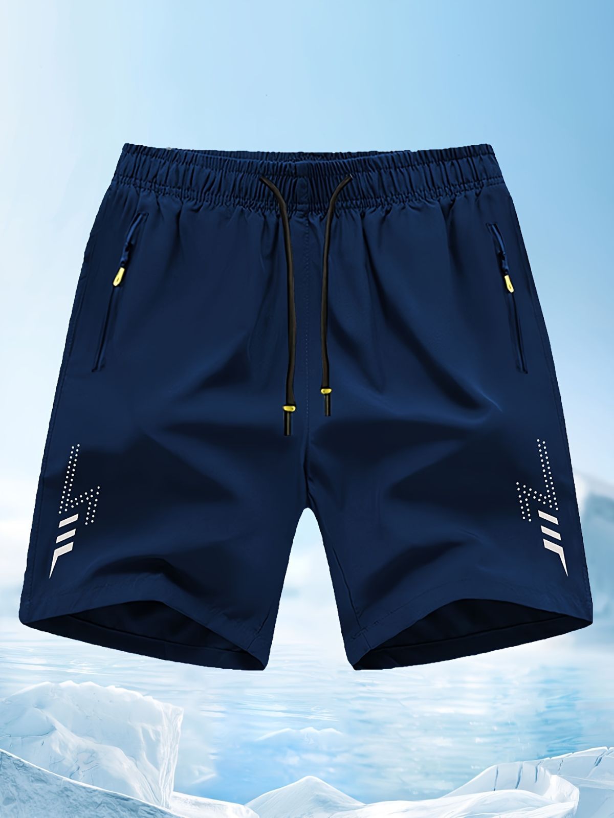 Men'S Athletic Shorts Gym Shorts Running Shorts Side Pocket Shorts Zippered - Turquoise - Size XL