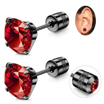 White Synthetic Diamond Earrings Embossed Floral Pattern Stud Earrings - Silver - Size 01