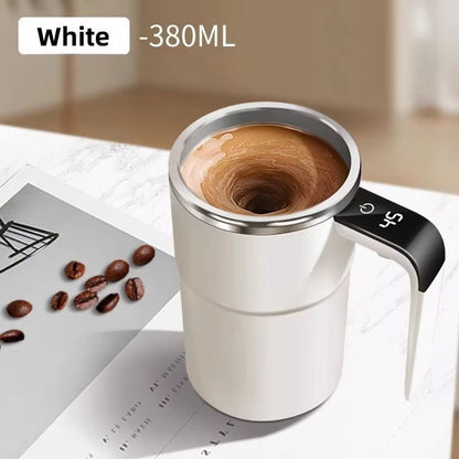 Self-Stirring Coffee Mug Automatic Stir Mug LED Temperature Mug Rechargeable - White - Size 380ML Kemu |Fashion Home Kitchen Beauty