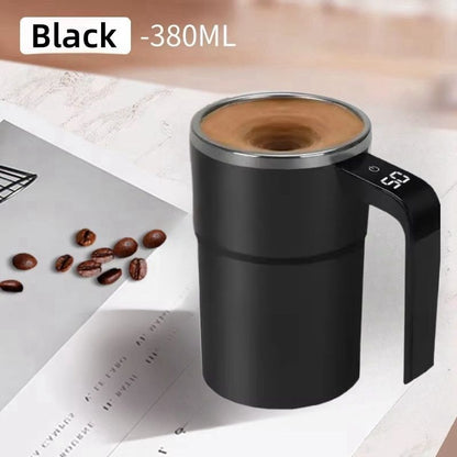 Self-Stirring Coffee Mug Automatic Stir Mug LED Temperature Mug Rechargeable - White - Size 380ML Kemu |Fashion Home Kitchen Beauty