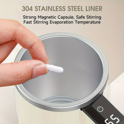 Self-Stirring Coffee Mug Automatic Stir Mug LED Temperature Mug Rechargeable - White - Size 380ML Kemu |Fashion Home Kitchen Beauty