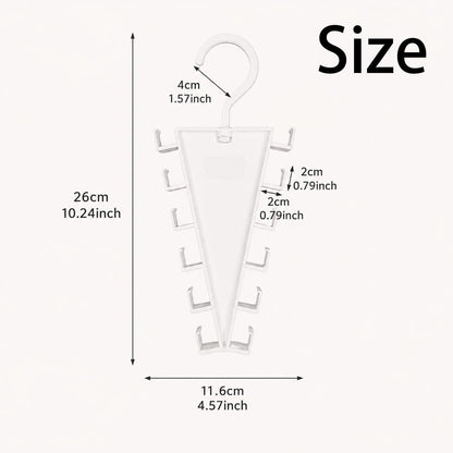 4-Pack V-Shaped 360° Rotating Closet Organizer with 12 Hooks for Hats, Bags & Scarves, Space-Saving Wardrobe Hanger (White)