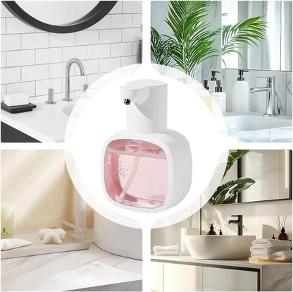 500ml Rechargeable Automatic Soap Dispenser Wall Mounted with 4 Levels, Compatible with Kitchen and Bathroom