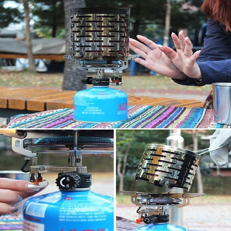 Mini Camping Gas Stove Metal Heater with Handle and Stainless Steel Cover Kemu |Fashion Home Kitchen Beauty