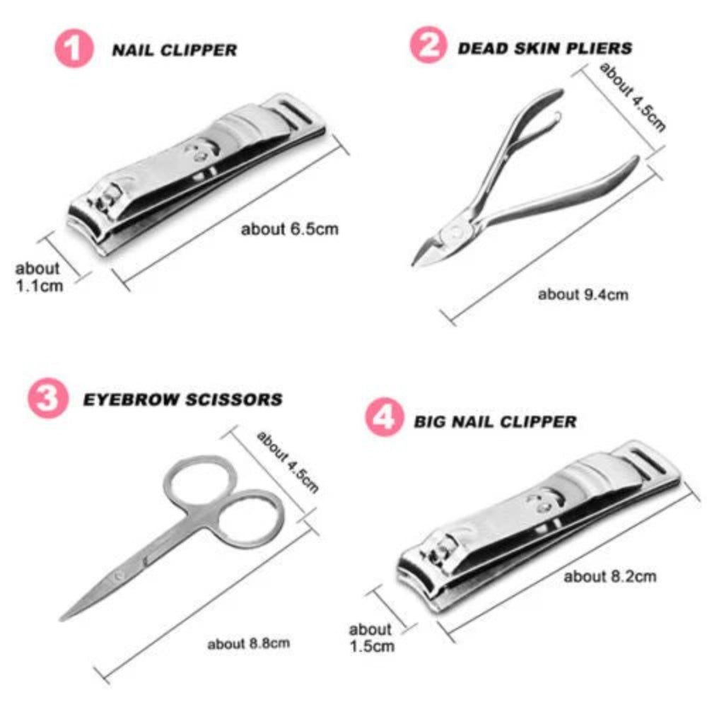 12-Piece Manicure Pedicure Kit, Professional Nail Clipper Grooming Set, Brown Checkered Case